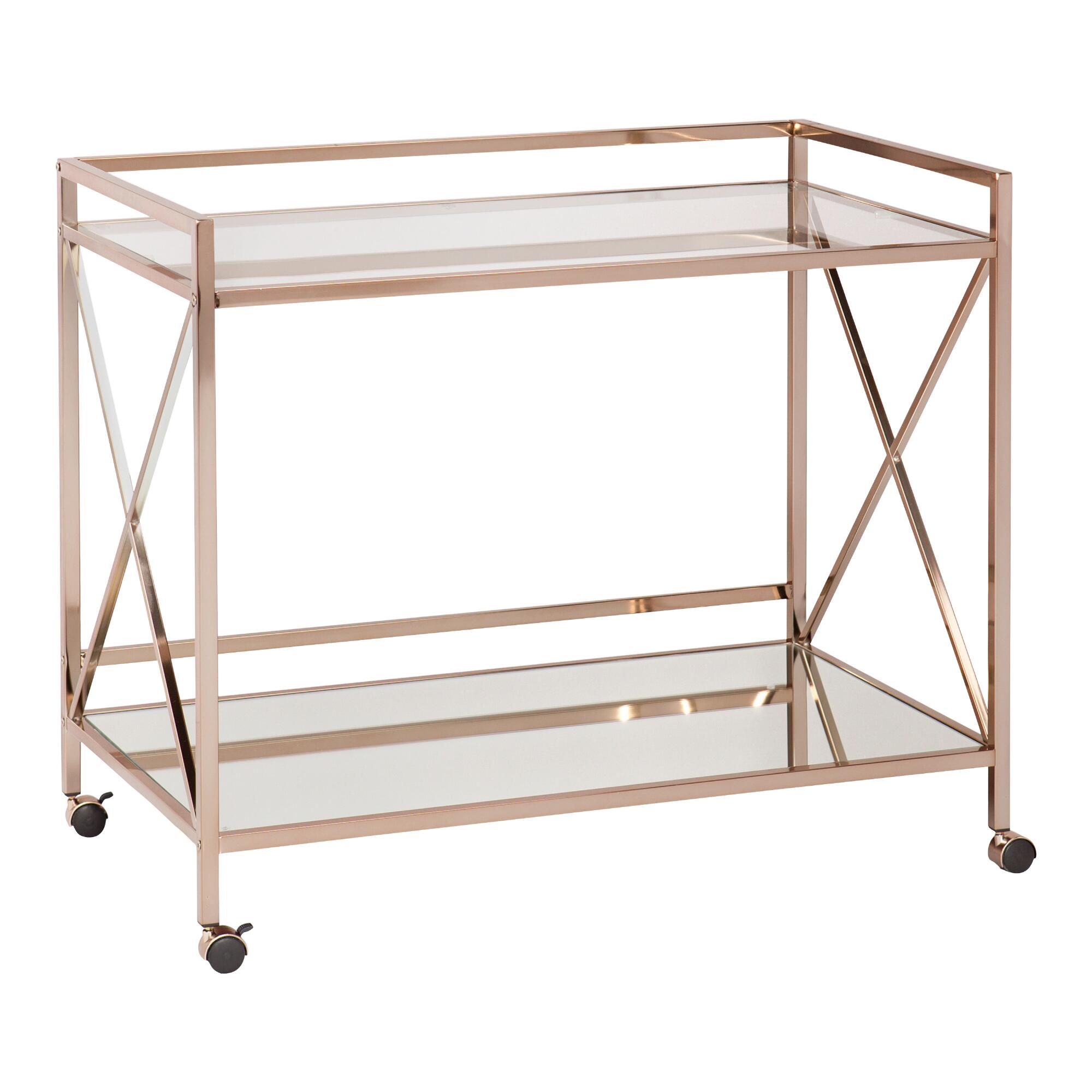 Gold Metal Wide Lowry Bar Cart by World Market