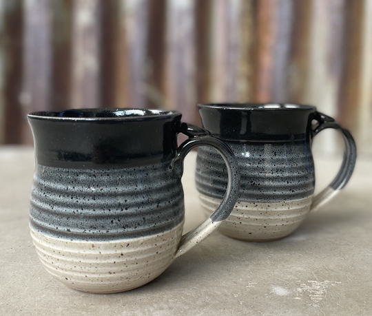 Black & White Coffee Mug Cup Tea Stoneware Functional Pottery Clay