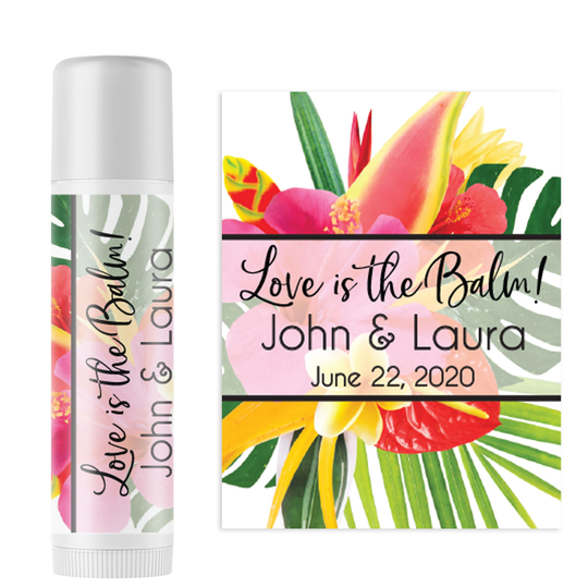 Beach Wedding Favors Personalized Lip Balm Labels Tropical Jamaica