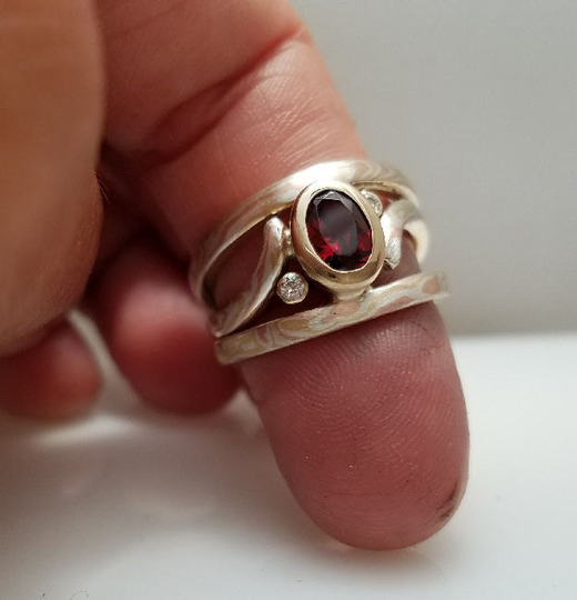 Custom Handmade Unique Mokume Gane Ring Made To Order