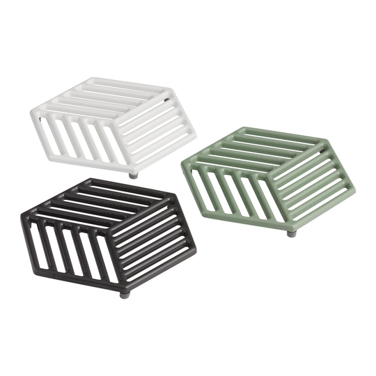 Geometric Enamel Cast Iron Trivet Set of 3: Multi by World Market