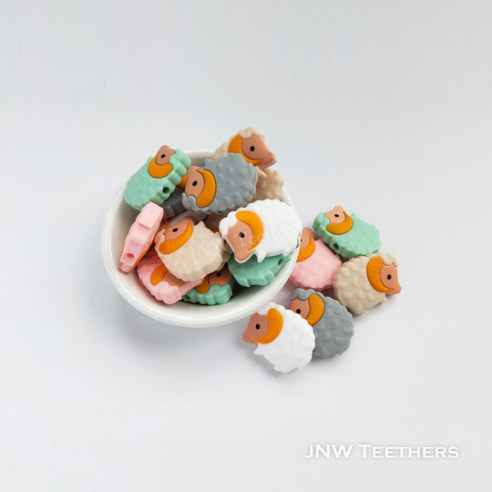 Mini Goat Silicone Beads, Motif Animal Pearls, Shape Beads Silicone, Sheep Ram Pearls