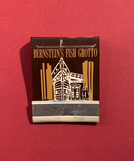 Vintage Matchbook, Bernsteins, Fish Grotto, Restaurant, San Francisco, Front Strike, with 20 Match Sticks, Free Ship in Usa