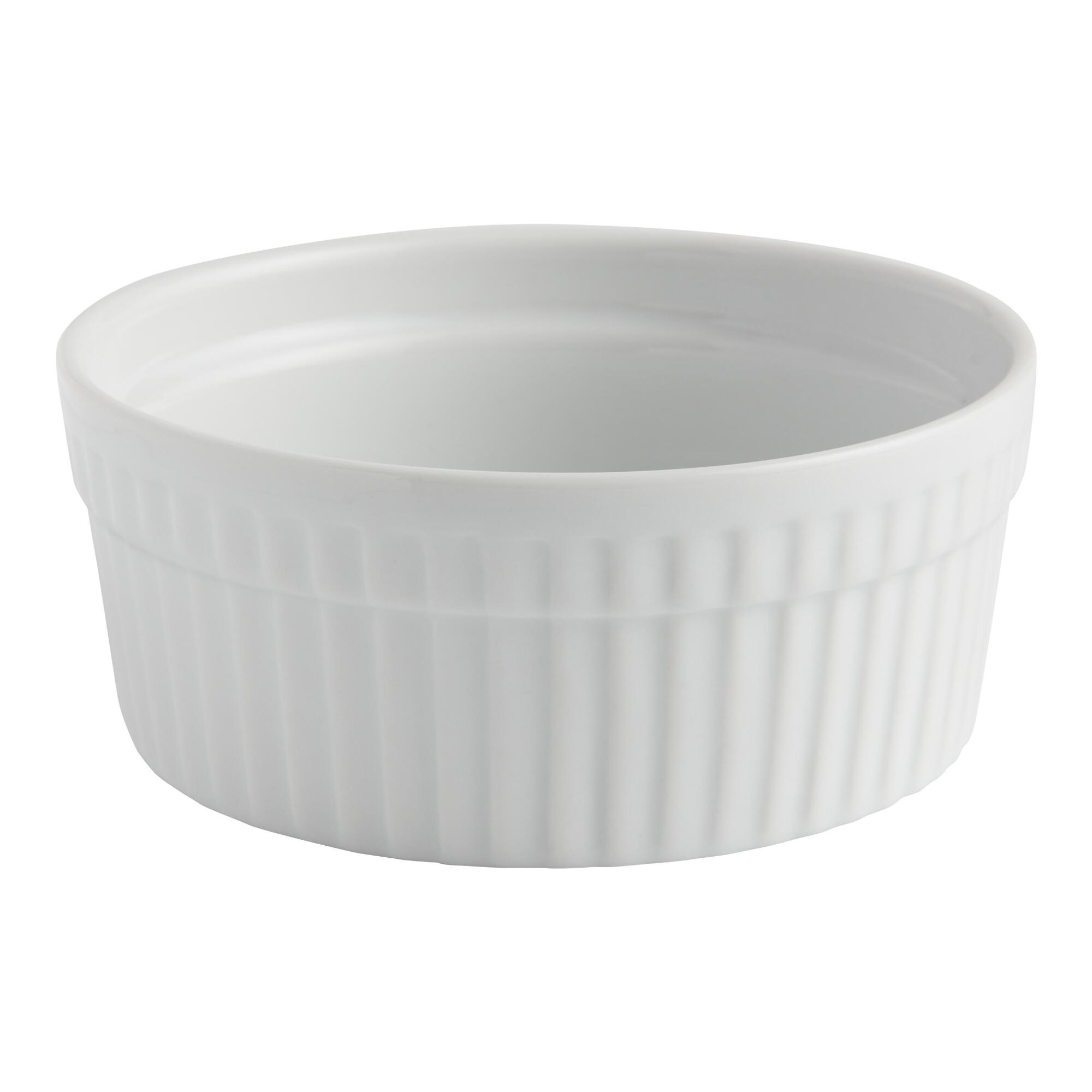 Large White Ceramic Ramekins Set of 4 by World Market