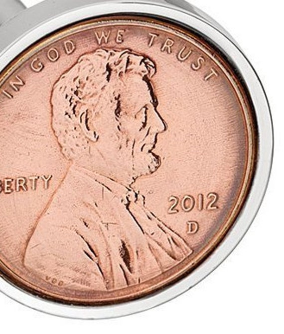 2012 Us Copper Penny Coin Cufflinks - Anniversary Gift For Men 9Th Wedding For Husband Handmade Cuff Links