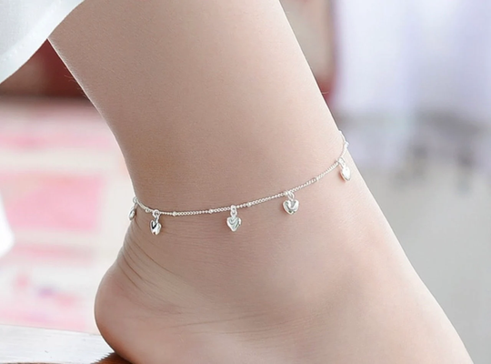 Fashion Foot Anklet 925 Sterling Ladies Silver Anklets Bracelet Chain For Women Love Heart Pendant Pulseras Jewelry