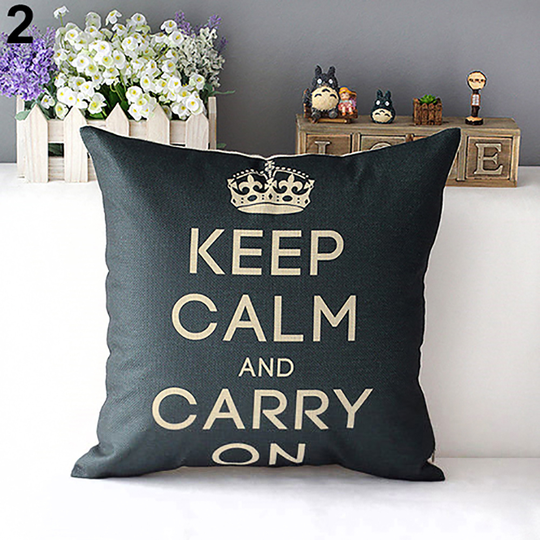 Retro Home Decorative Linen Cotton Blended Cushion Cover Crown Throw Pillow Case - 3