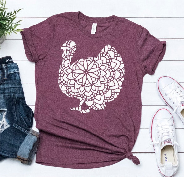 Fall Turkey Short Sleeve Tri-Blend T-Shirt, Thanksgiving Graphic Tee, Fancy Shirt, Tees