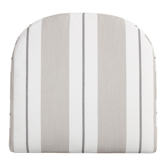 Sunbrella Linen Stripe Gusseted Outdoor Patio Chair Cushion: Multi/Natural - Acrylic by World Market