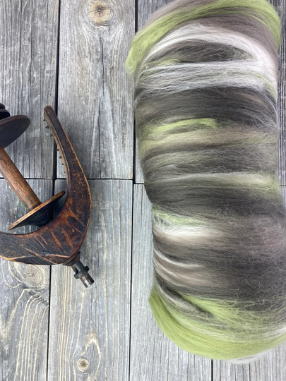 Spinning Fiber . Art Batt Blended For Spinning Ooak Supply Carded Color "Woods"