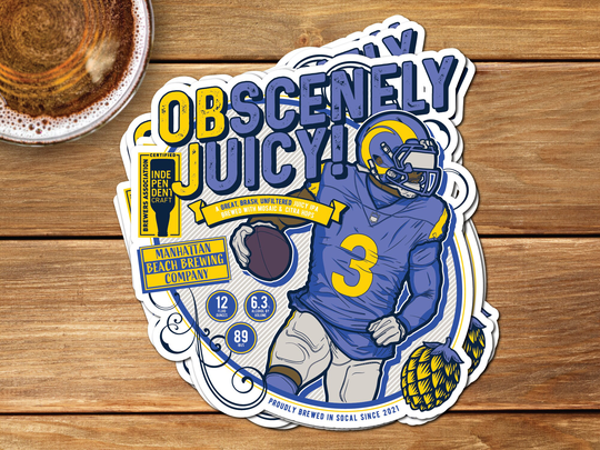 Odell Beckham, Jr. | Rams Fake Craft Beer Label Sticker