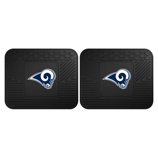 FANMATS Los Angeles Rams 2 Piece Utility Mat 2-Pack Floor Mats for Universal in Black | 12360