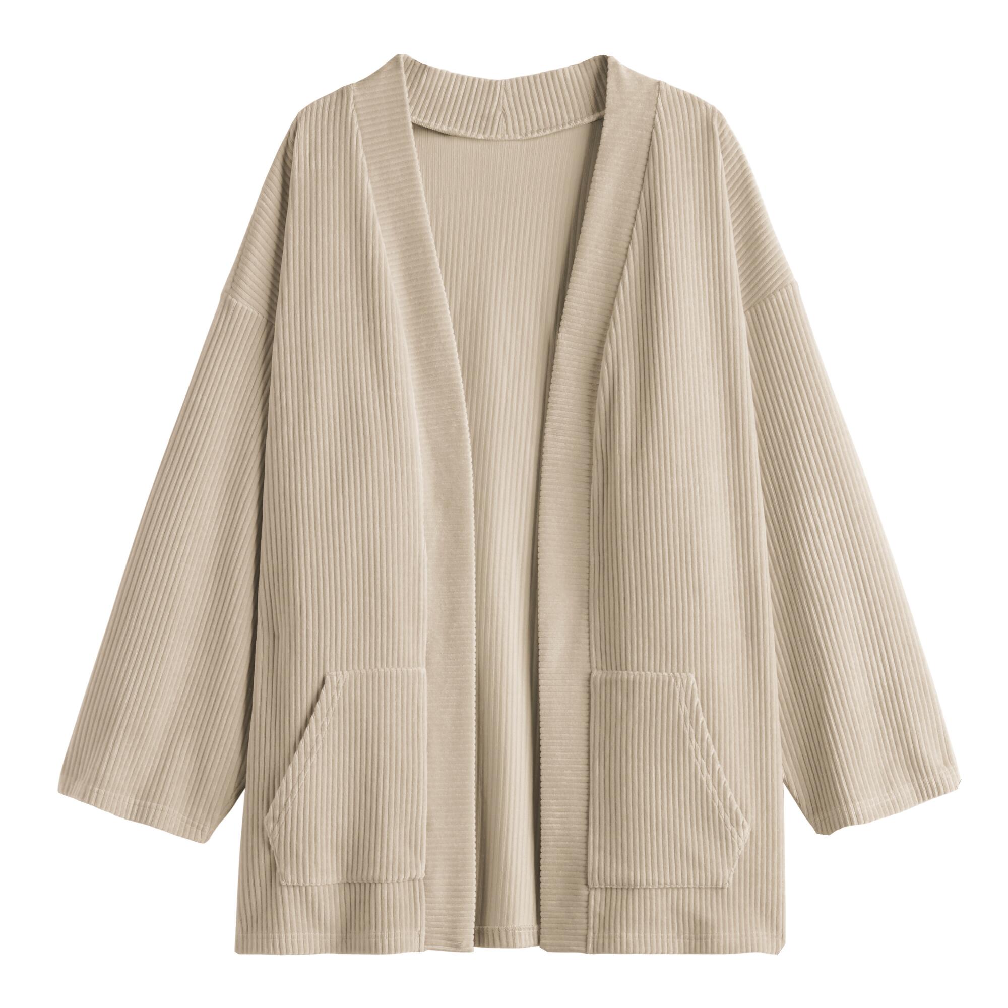 Ivory Corduroy Myleen Jacket With Pockets: Natural by World Market