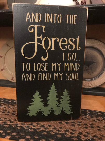 Into The Forest Small Wood Sign 10 X 12