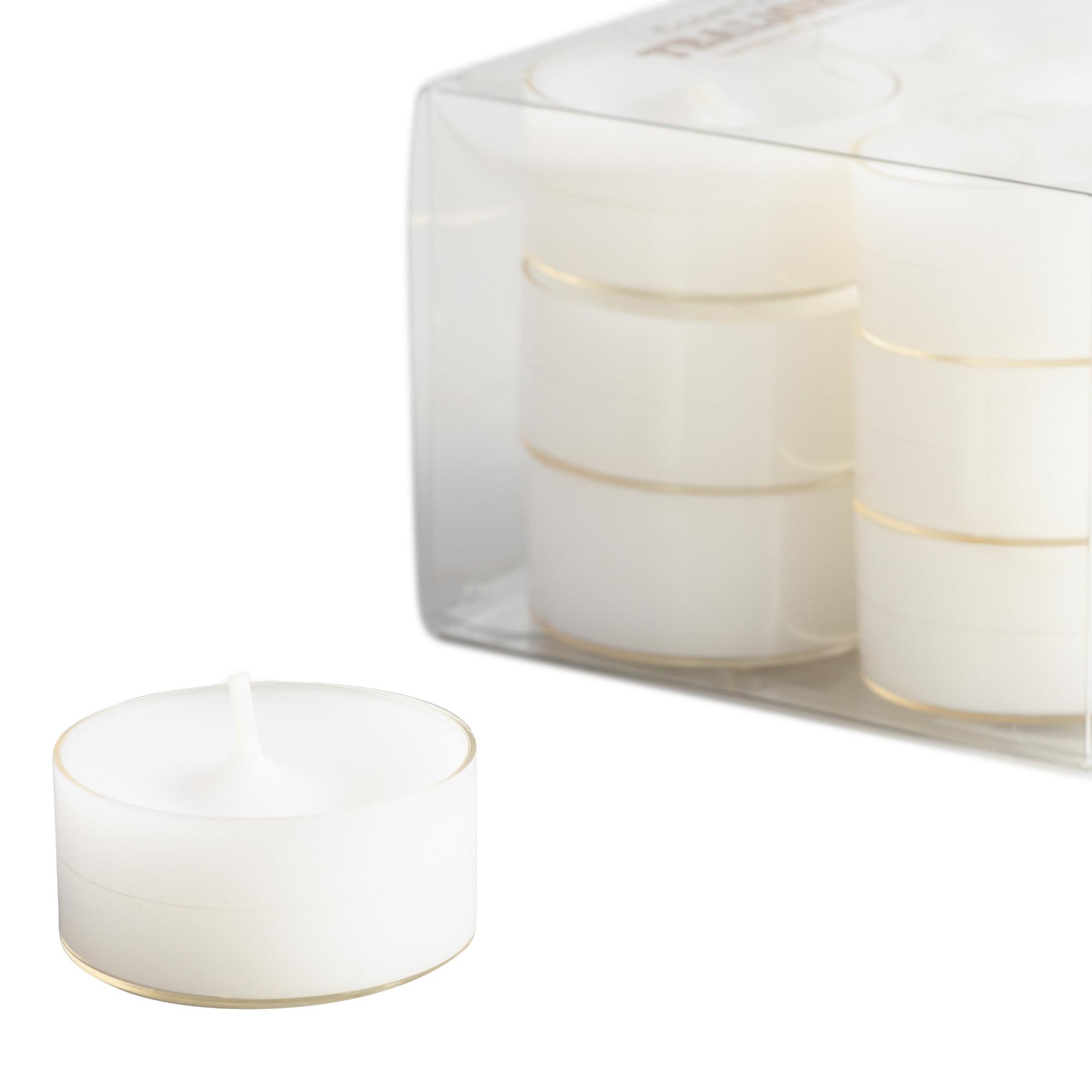 White Clear Cup Tealight Candles 12 Pack - Wax by World Market