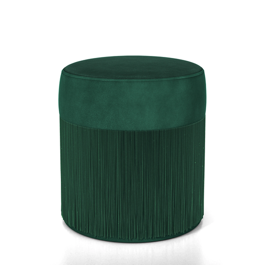 Furniture of America Rinya Modern Green Polyester/Polyester Blend Round Ottoman | IDF-OT5662GR