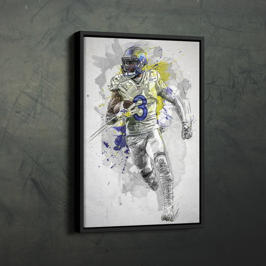 Odell Beckham Jr. Poster Los Angeles Rams Nfl Framed Wall Art Home Decor Canvas Print Artwork
