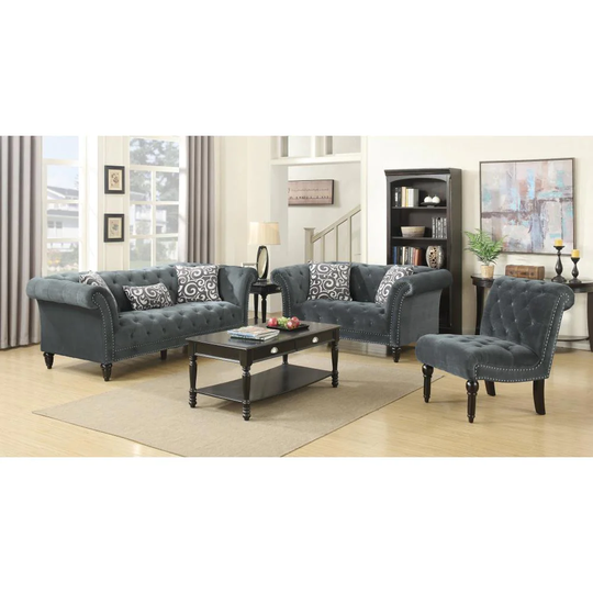 Picket House Furnishings Twine Modern Polyester/Polyester Blend Slate Gray Living Room Set | UTW212SLC3PC