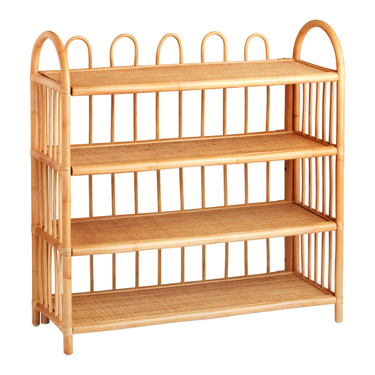 Wide Sienna Rattan Nylah Bookshelf: Brown/Natural by World Market