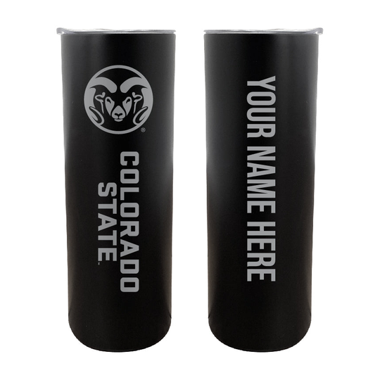Colorado State Rams 20 oz Customizable Insulated Stainless Steel Skinny Tumbler - Black