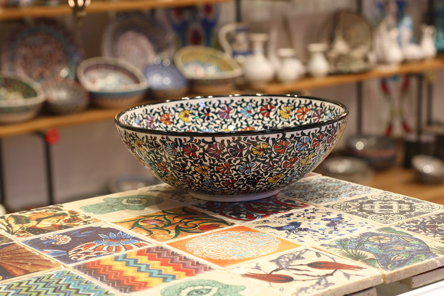 Floral Nut Bowls, Individual Tapas Dishes, Authentic Salad Bowl, Turkish Ceramic Platter, Carnation Design, Serving Oriental Bowl