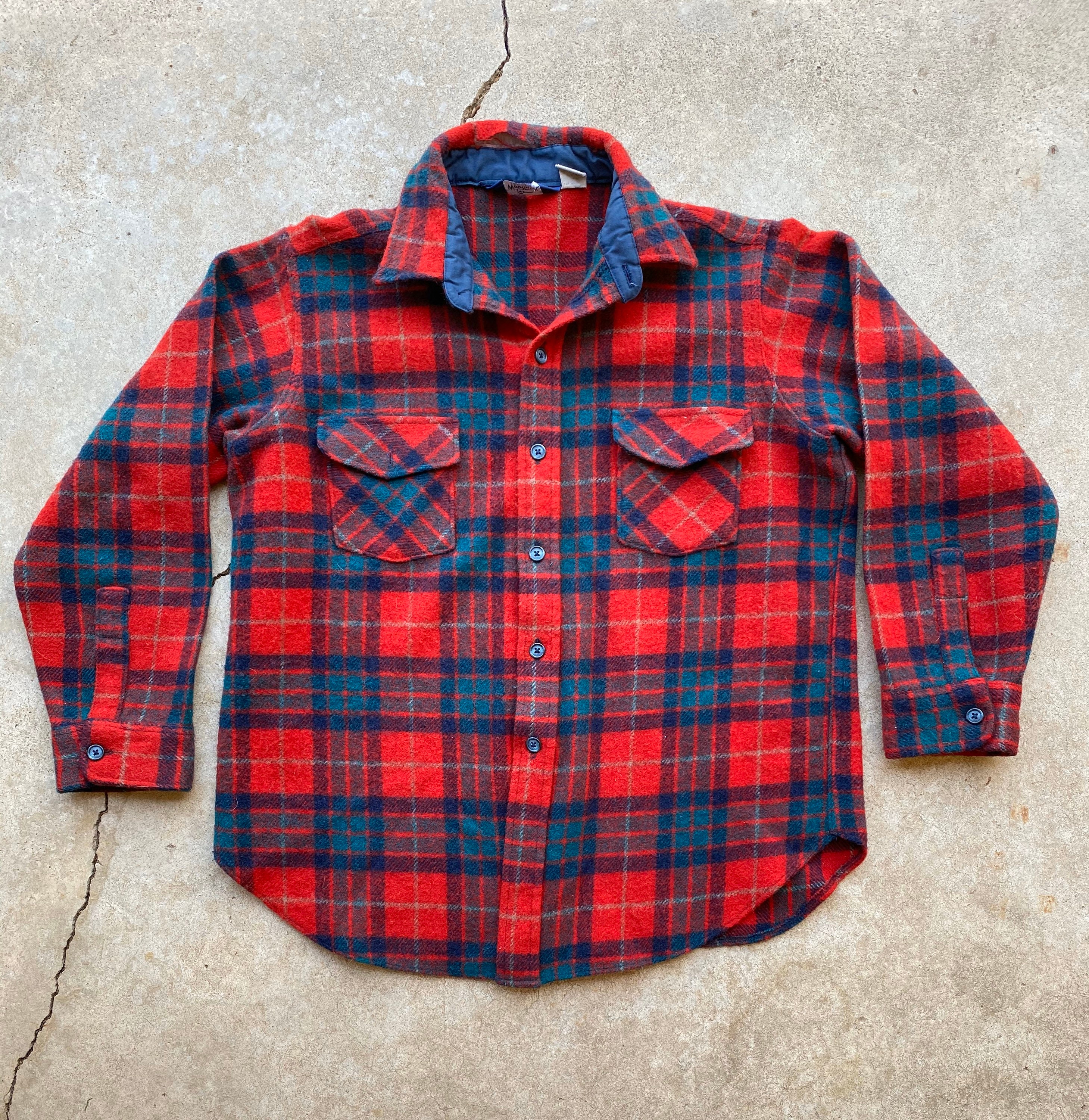 Vintage 80's Woolrich Wool Blend Button Down