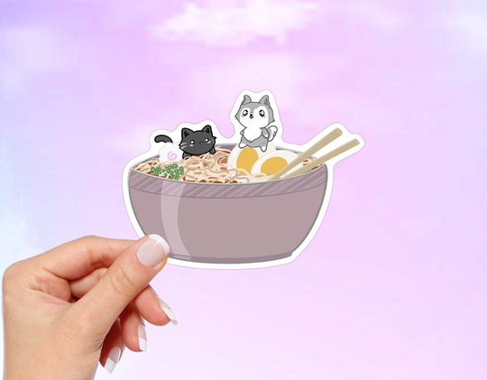 Ramen Noodle Vinyl Sticker, Flask Stickers, Water Bottle Laptop Stickers Cute, Vinyl Kawaii