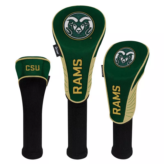 Colorado State Rams Driver Fairway Hybrid Set of Three Headcovers, Multicolor