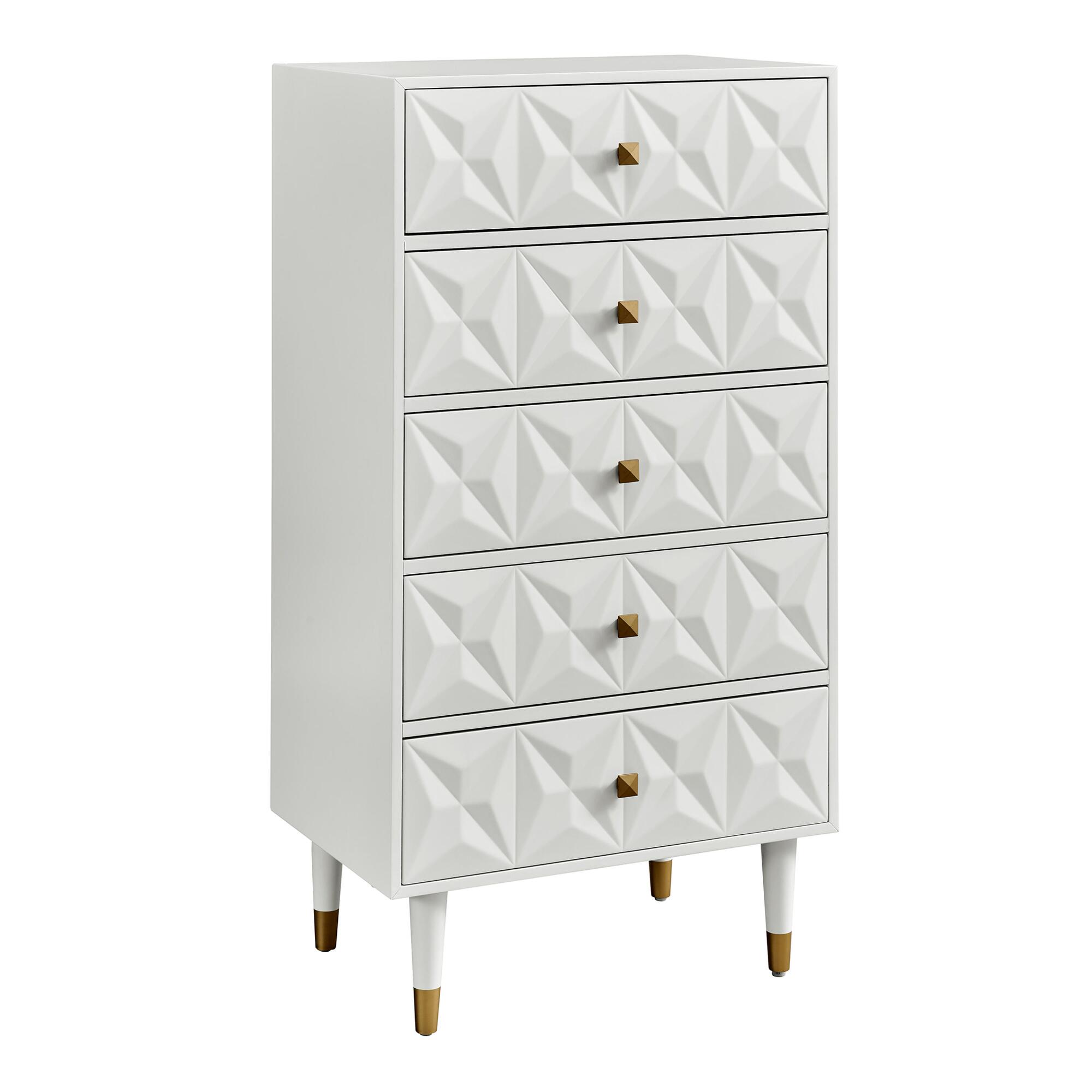 Tall Geometric Wood Porter Dresser: White by World Market