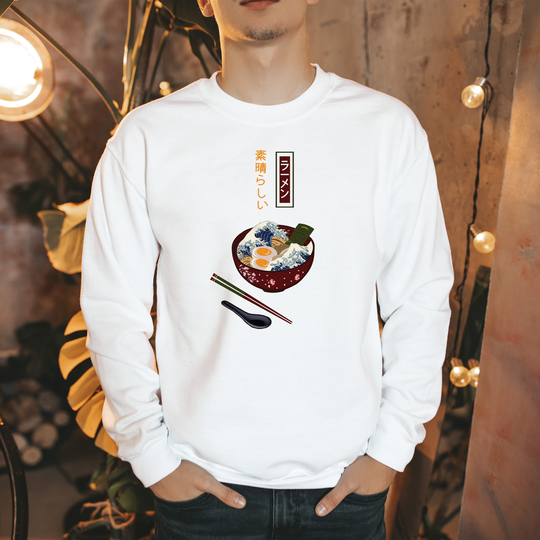 Greatest Ramen Waves Graphic Anime Sweatshirt | Manga Sweater Birthday Gift Kawaii Japanese Lover