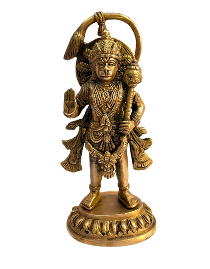 Hanuman Idol Brass Statue, Lord Ji Vintage Sculpture, Bajrangbali Statue, Hindu God Of Devotion Religious Strength & Victory