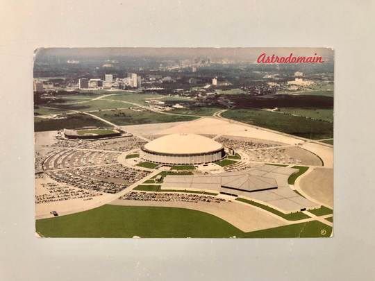 Vintage Tx Postcard Astrodomain Houston Texas Reliant Park 1969 Nrg Astrodome