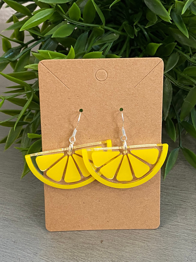 Lemon Earrings, Acrylic Earrings