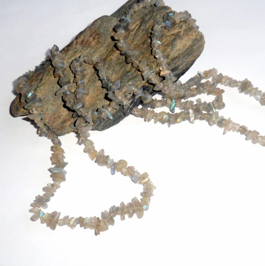 Labradorite Long Chip Necklace Earthegy #2168