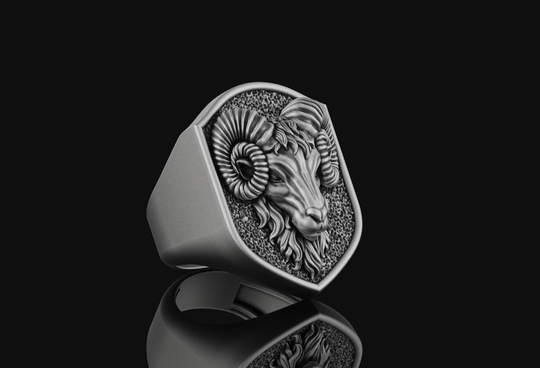 sterling Silver Aries Jewelry Ram Ring April Christmas Gift For Her, Him, Unisex Accessory, Animal Lover, Men & Women