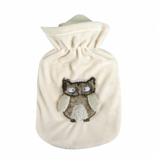Sanger 0.8 Liter Hot Water Bottle With Flappy Owl Cover-Made in Germany