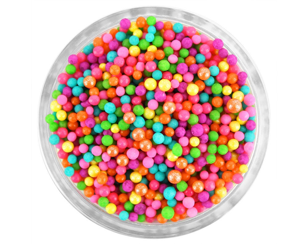 Fruit Punch Non-Pareils Blend - Bright Blend Of Pink, Orange, Yellow, Lime, Turquoise & Fuchsia Sprinkles For Cakes, Cookies Cupcakes
