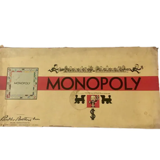 Monopoly Game 1946 Vintage Wooden Marker Pawns