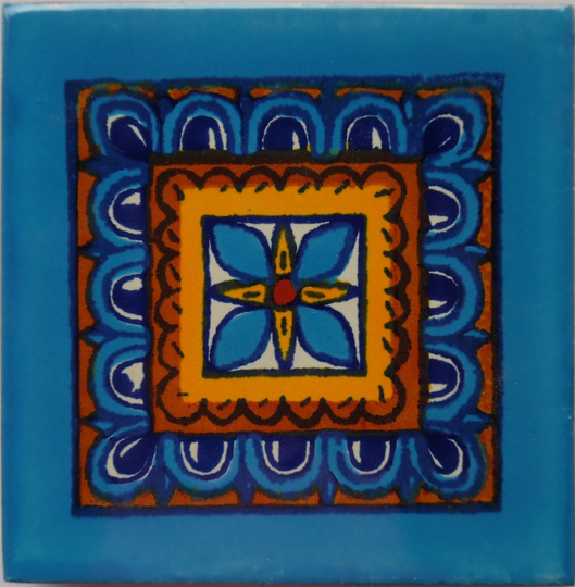 Box Of 100 Mexican Talavera Tiles Handmade Designs Ceramic 4 X 4" Inch