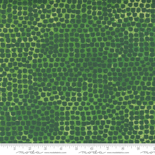starflower Christmas - Ice Castle Blender Dot in Green Cotton Quilt Fabric Dots 8485-20 Create Joy Project Moda Fabrics | W8044