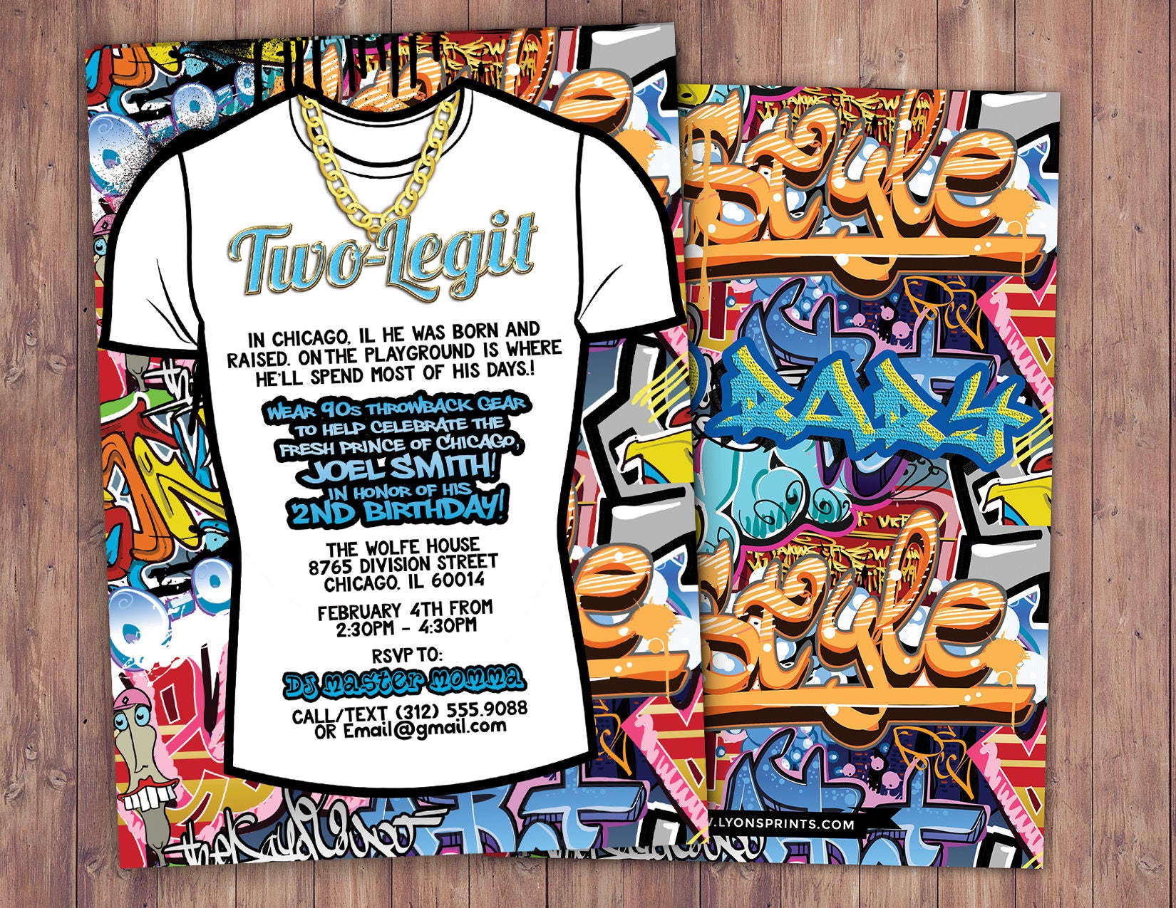 Fresh Prince, 2nd Birthday Birthday, Baby Shower, Hip Hop, Swagger, 90S, Backstage Pass, Invitation, Graffiti, Birthday, Dj, 90S Party