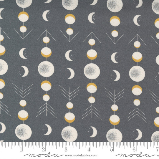 Through The Woods - Moon Phases Blender Graphic Geometric Charcoal Sweetfire Road 100% Cotton Quilting Fabric Yardage Moda