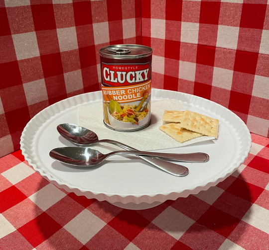 2 Funny Rubber Chicken Soup Can Labels - Great Gag Gift Christmas Birthday Present Party Joke Kids Prank Stocking Stuffer Kitchen Decor