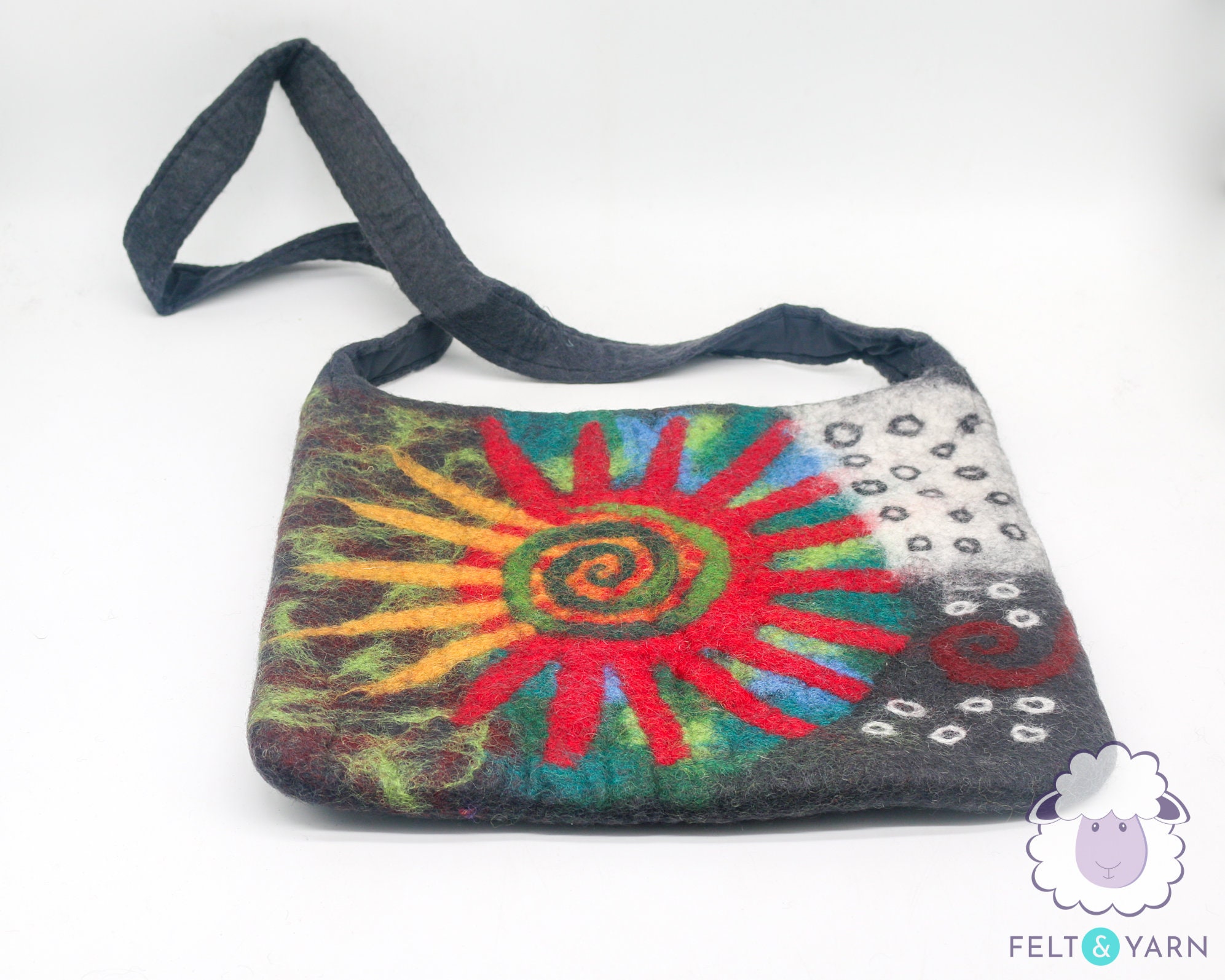 36 X 30cm Wool Felt Bag Crossbody Shoulder Bags Handbags Fair Trade & Ethically Handmade