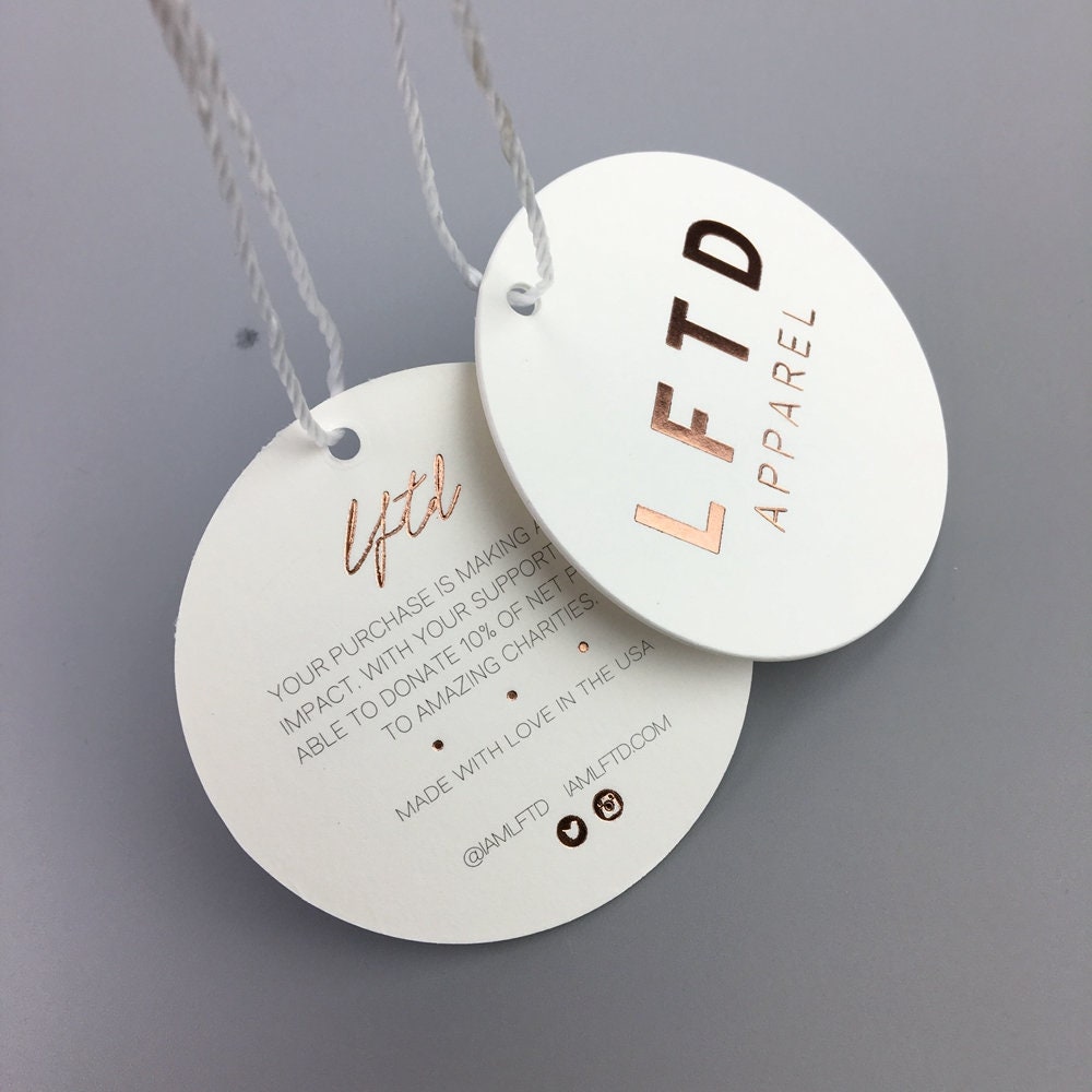 500 Hang Tags, Personality Gold Foil Tag With String, Swing Custom For Clothing