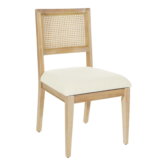 Wood and Linen Cane Back Jakob Dining Chairs Set of 2: Natural by World Market