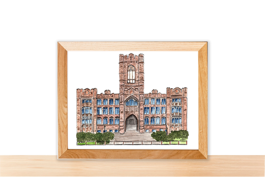 Watercolor Illustration Print Fordham University, Keating Hall, Bronx, Ny
