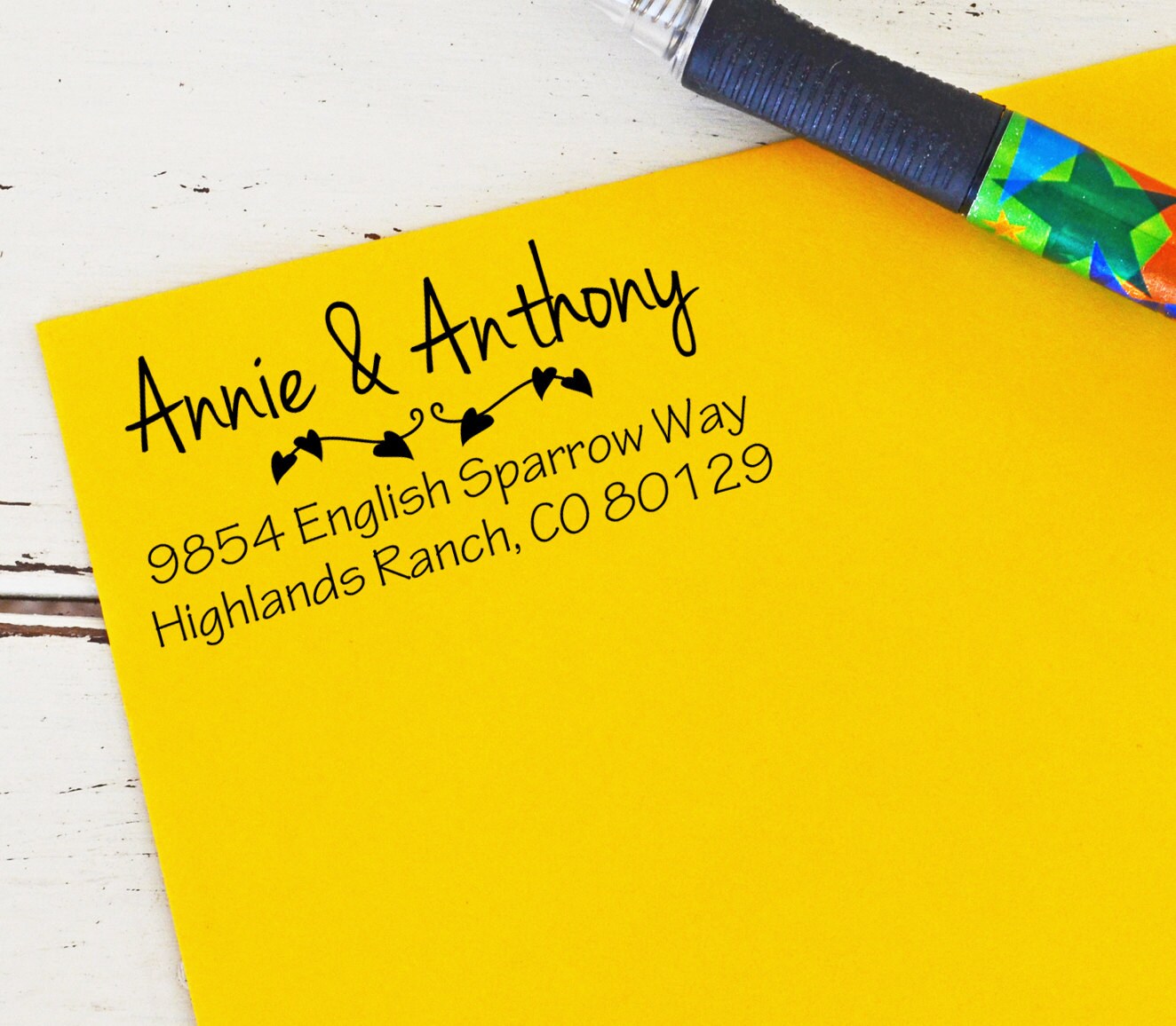 Self Inking Rubber Stamp - Couples Housewarming Gift Wedding Custom