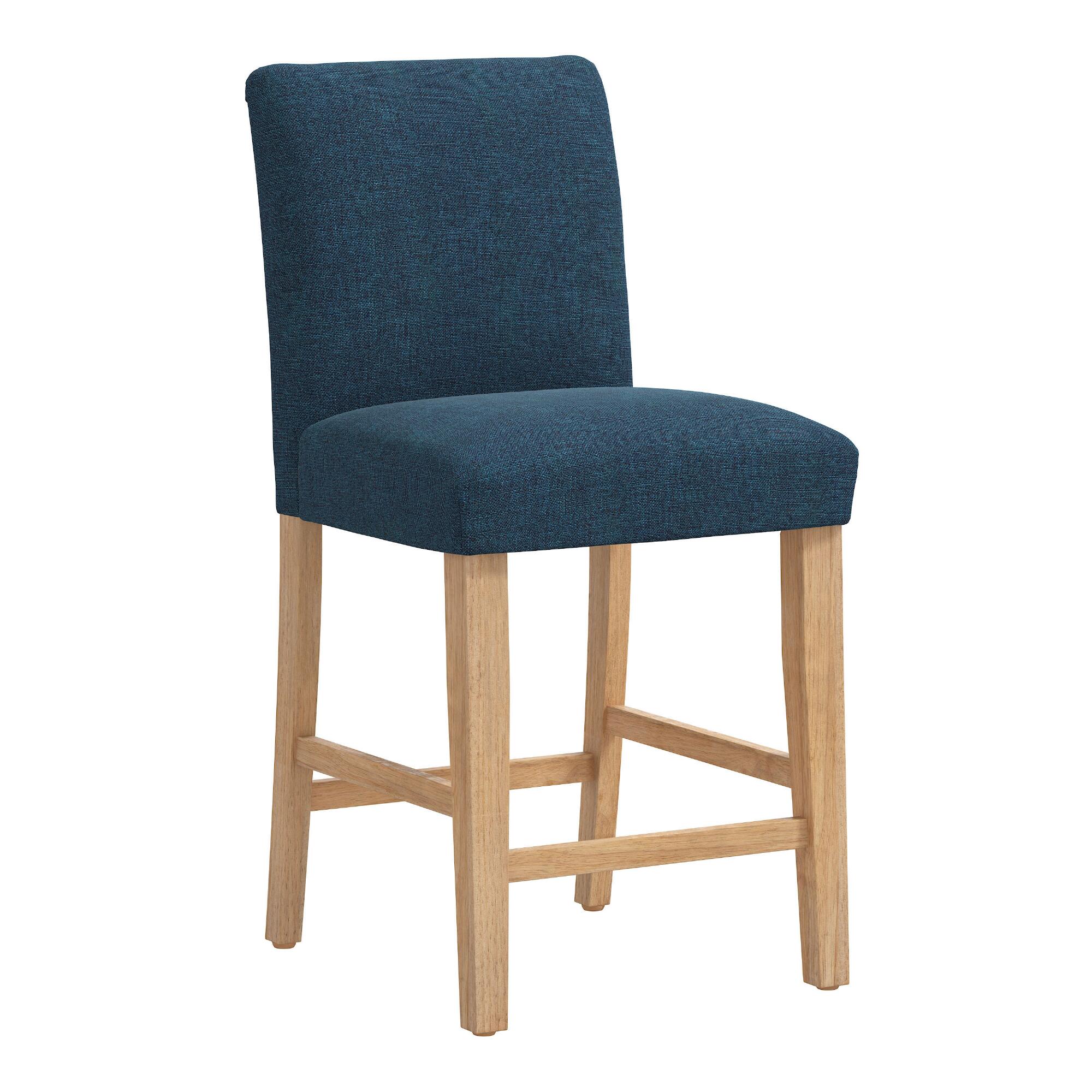 Linen Kerri Upholstered Counter Stool: Pink by World Market