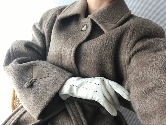 Vintage Beige Lama Blend Coat/ L